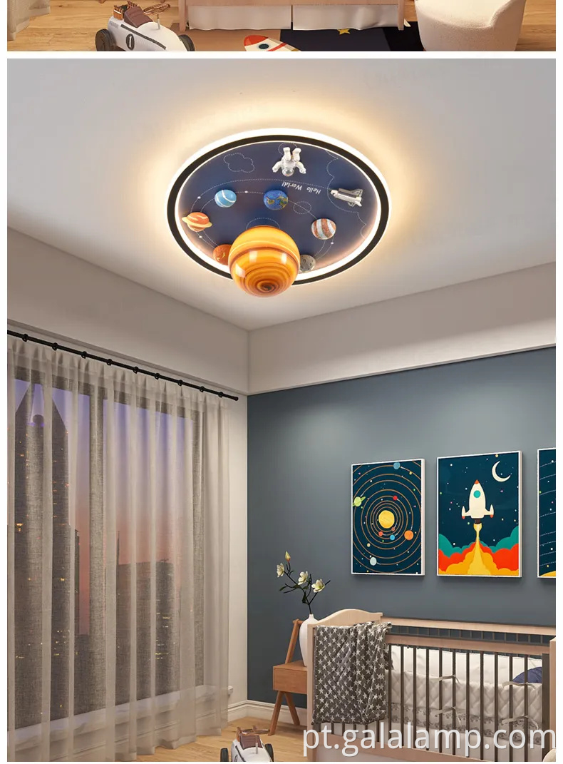 Lâmpada de teto de astronauta criativo para crianças ′ espaços